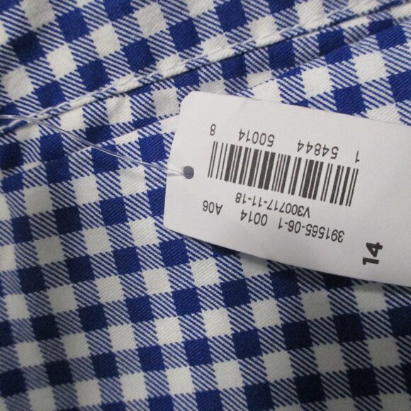 Old Navy shorts NEW gingham royal blue & white, stretch & pockets size 14 - Picture 3 of 8